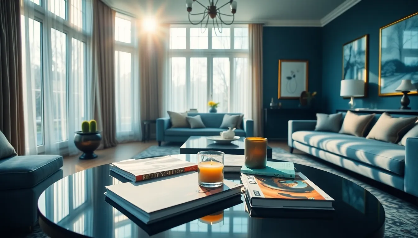Chic Modern Living Room with Bay Windows