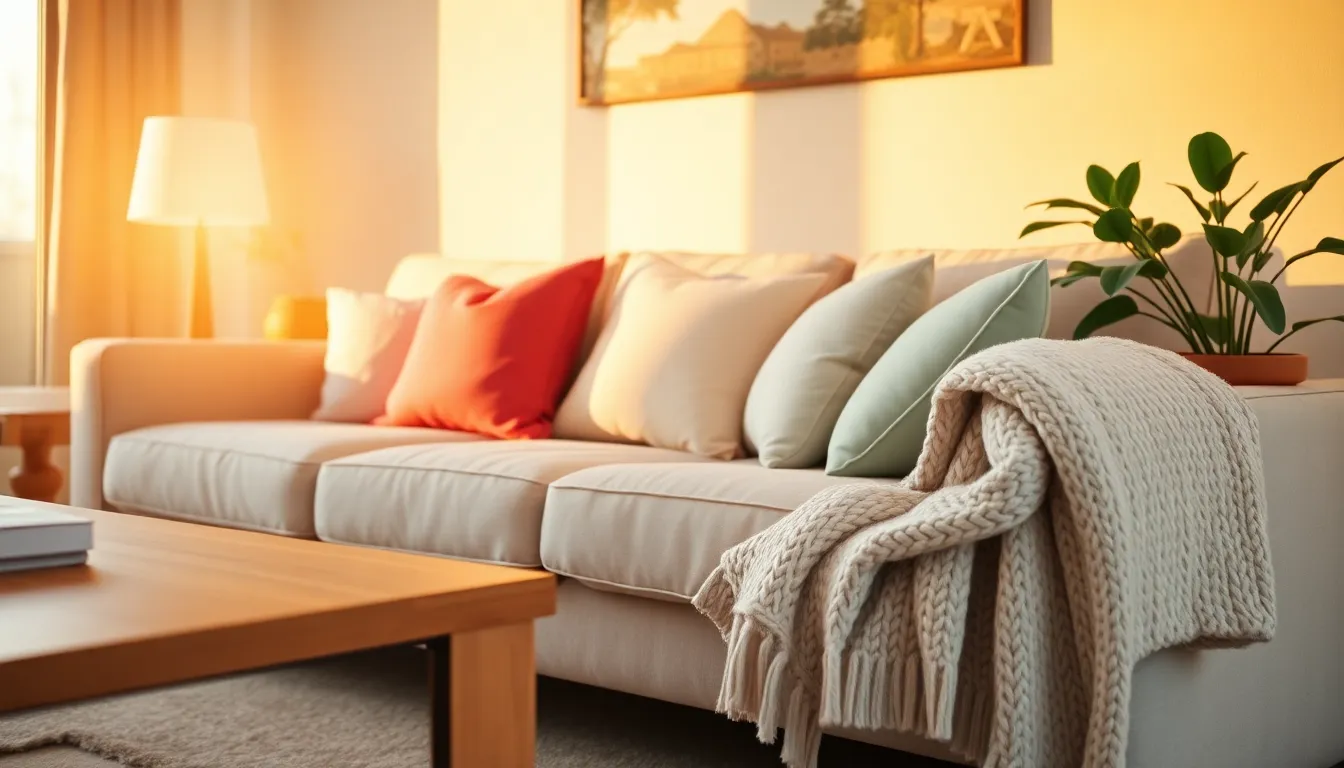 Cozy Living Room with Warm Lighting