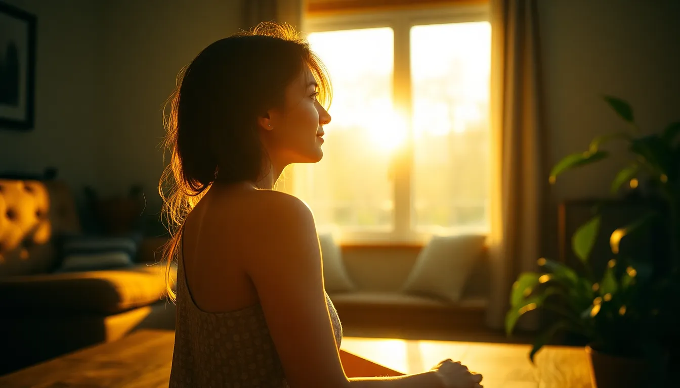 Cozy Living Room with Warm Lighting