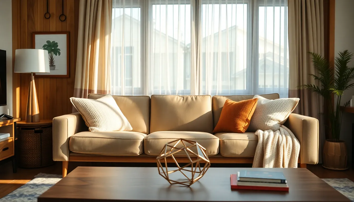 Cozy Modern Living Room with Natural Light
