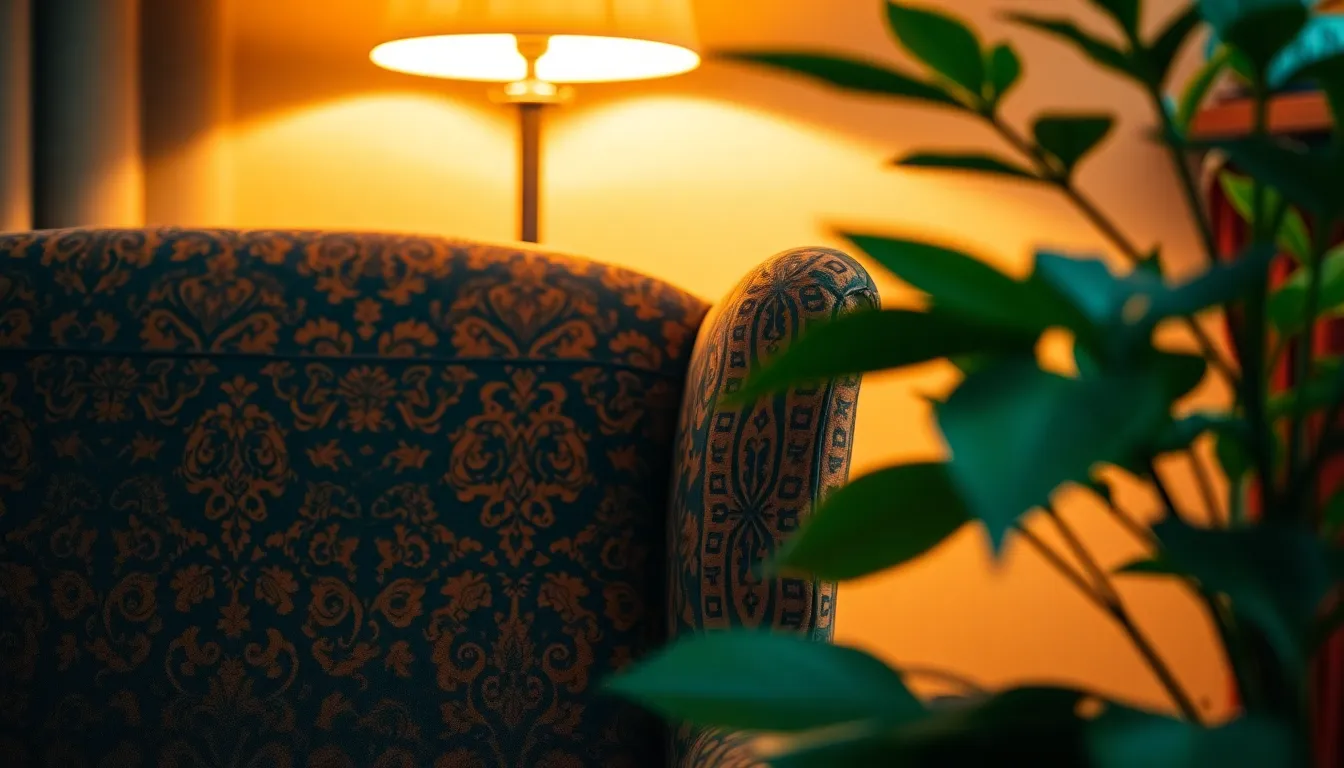 Vibrant Living Room Corner with Textures