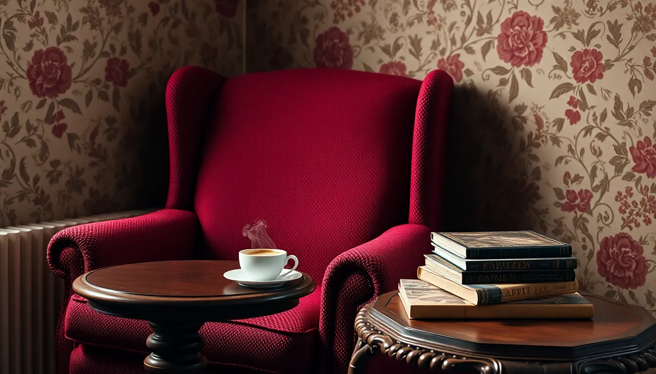 Vintage Armchair in Cozy Living Room Corner