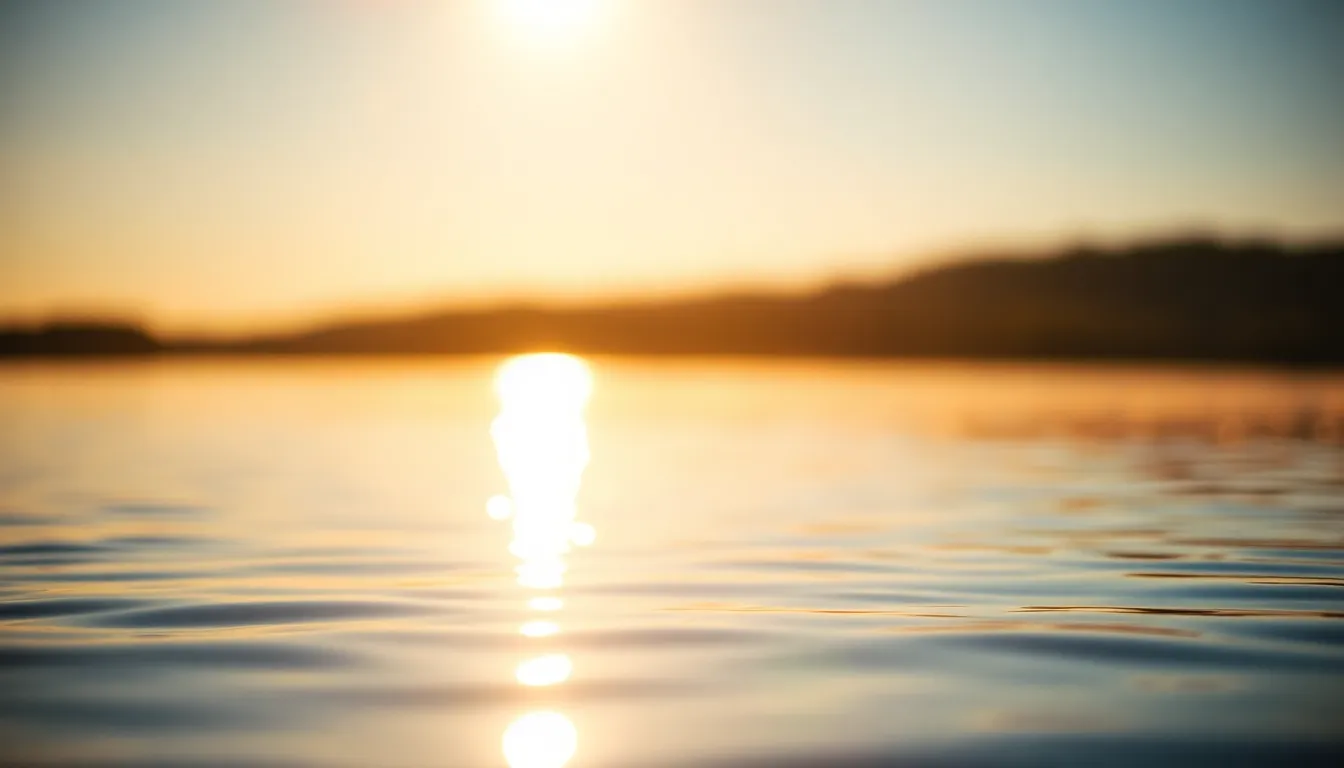 Ethereal Light Loops Over Calm Lake