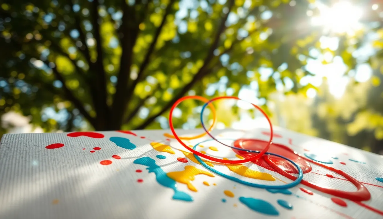 Vibrant Abstract Paint Loops on Canvas