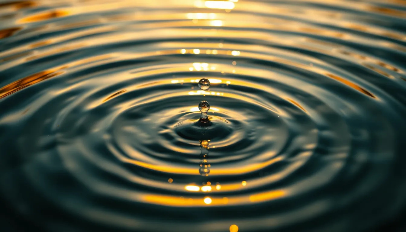 Golden Hour Water Ripples Creating Abstract Loops