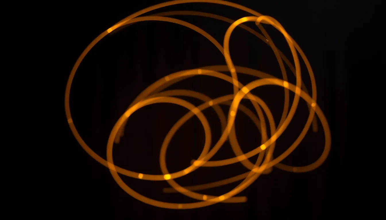 Golden Light Trails Abstract Loop