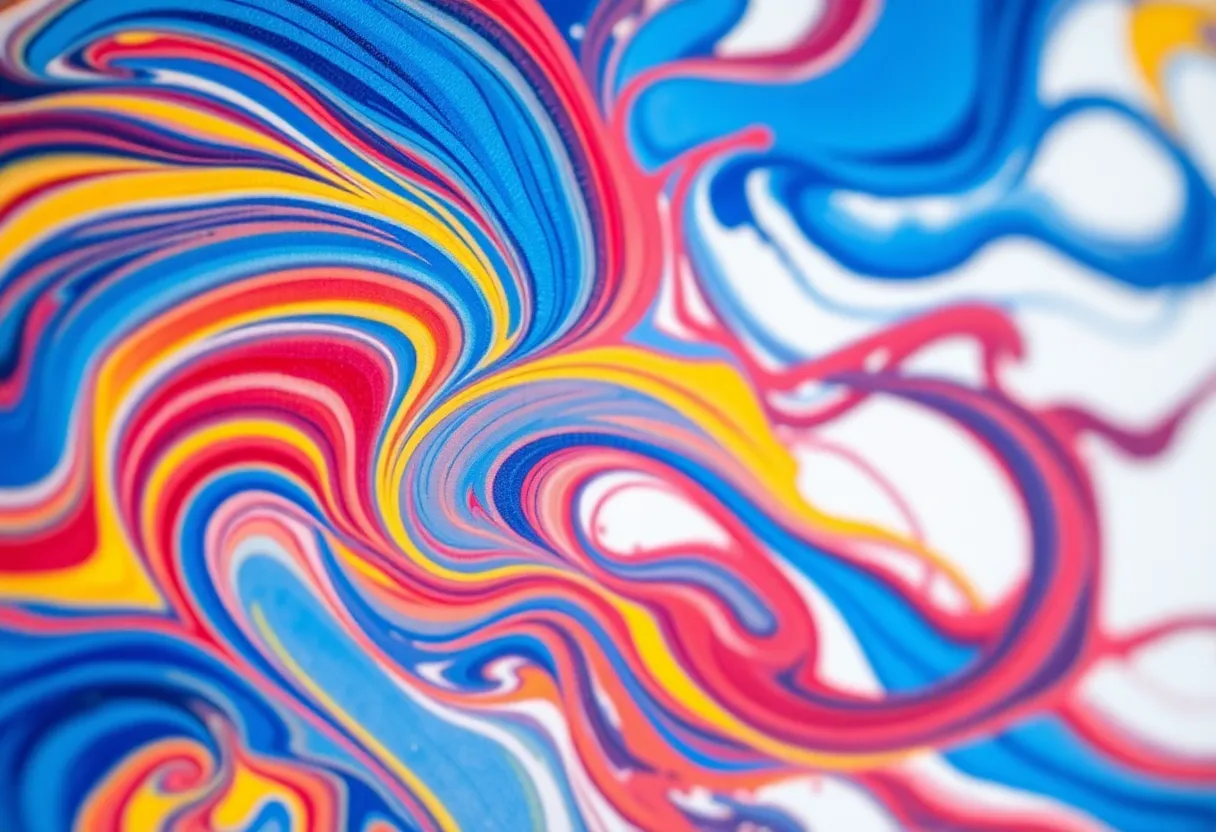 Colorful Glass Loops on Concrete