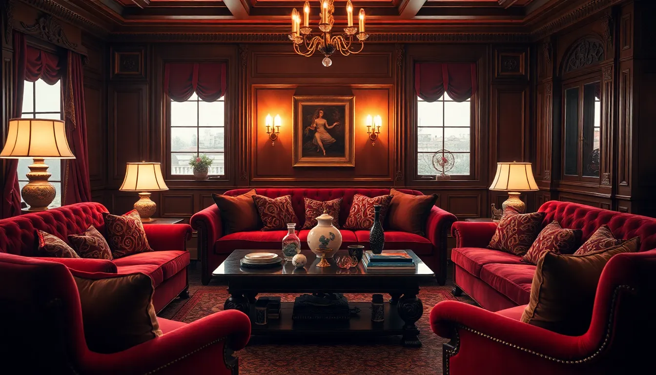 Luxurious Living Room with Warm Ambiance