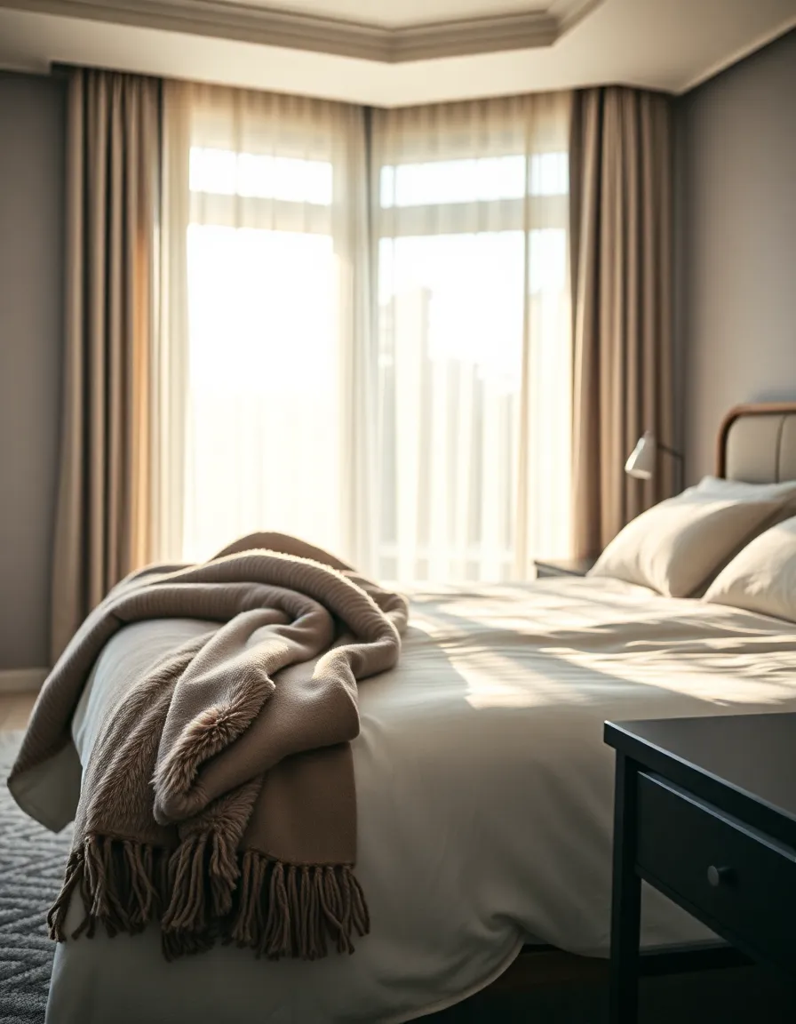 Experience luxury in this beautifully designed living room, adorned with sumptuous velvet furniture and exquisite decor. Soft daylight filters through bay windows, creating a warm and inviting atmosphere. Attention to detail is evident in the textures of the materials used, from plush pillows to delicate floral arrangements. The composition balances elegance and comfort, showcasing the perfect blend of style and sophistication, making it a captivating visual for high-end real estate.