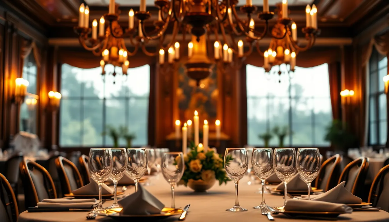 Exquisite Dining Area with Chandelier