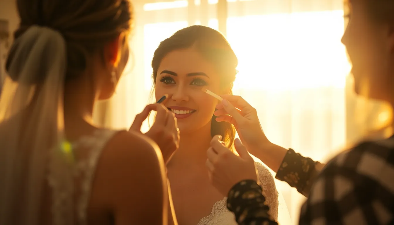 Candid Makeup Application for Bride
