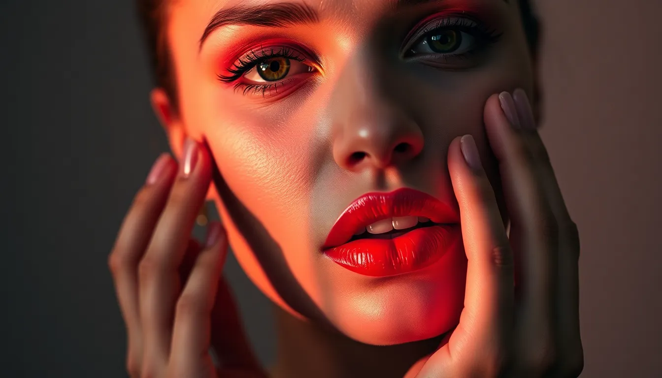 Bold Lipstick Application Close-Up