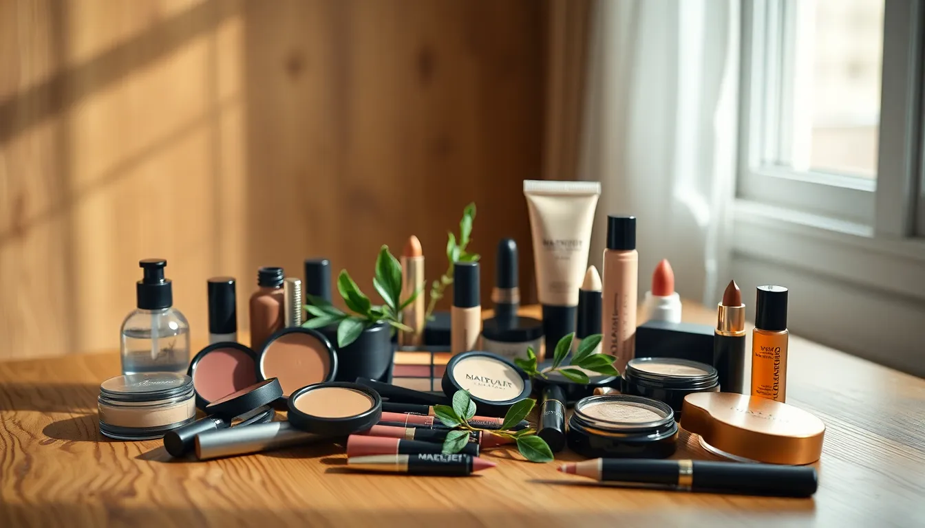 Elegant Makeup Flat Lay Arrangement