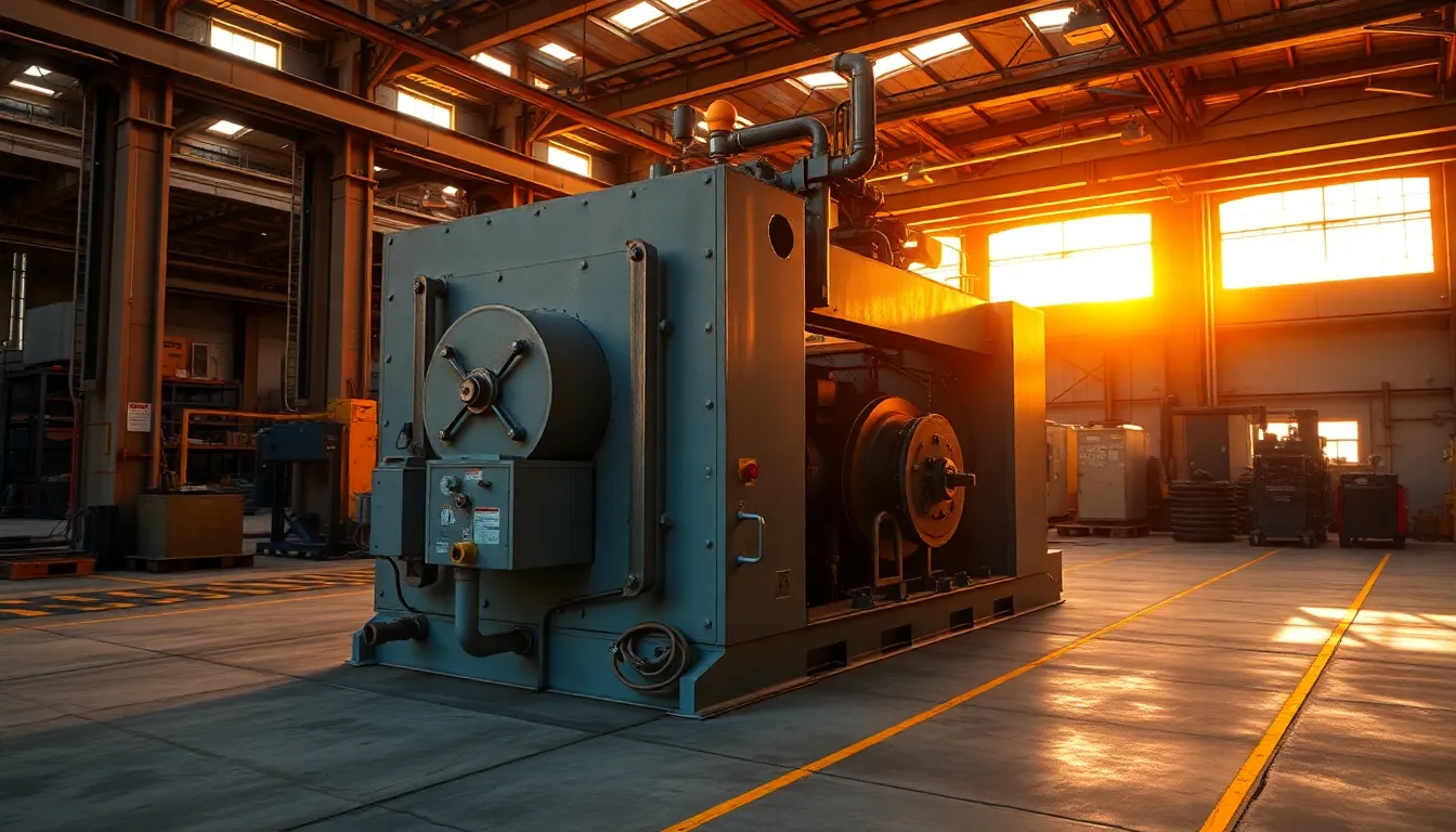 Team Collaboration on Assembly Line at Sunset