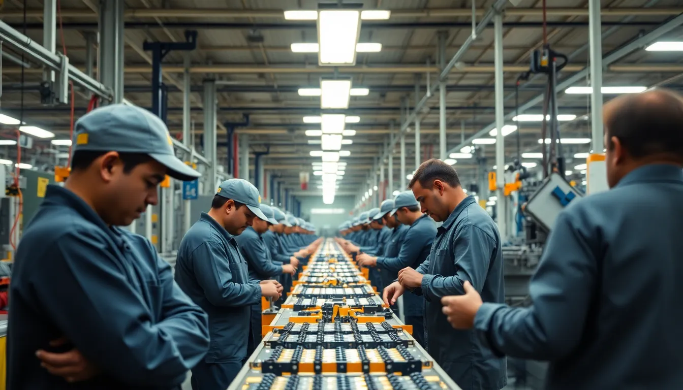 Machinery in Action at Manufacturing Plant