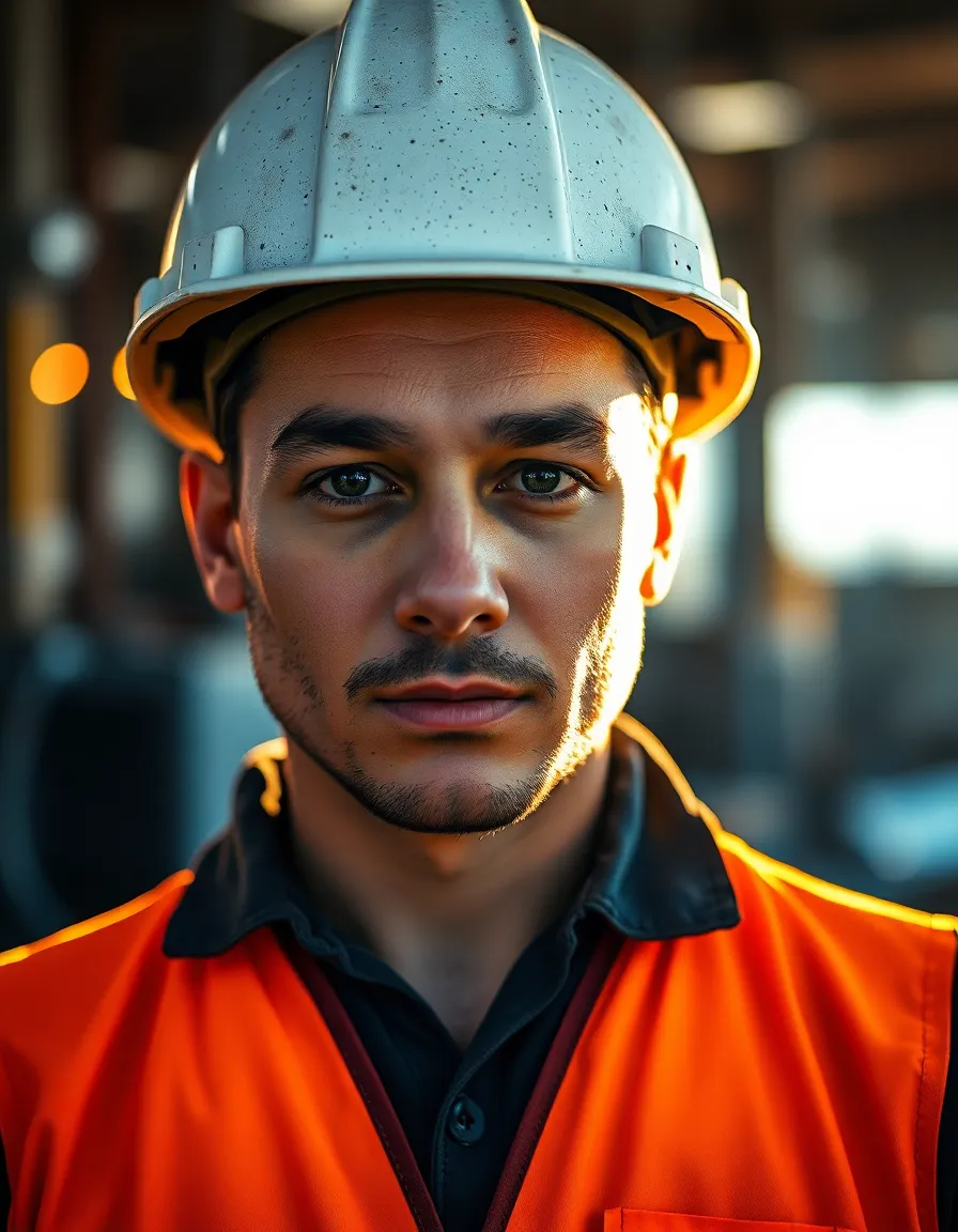 Industrial Worker Portrait in Factory