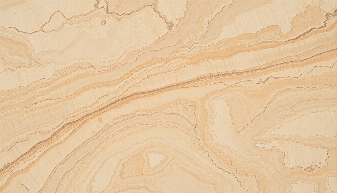 This aerial image presents an abstract view of a marbled landscape that resembles a natural stone texture. The soft diffused daylight illuminates the earthy tones of taupe, beige, and russet, creating a harmonious organic feel. Captured with exceptional clarity, the hyperfocal depth ensures detail from foreground to background. The textured layers and natural shadows evoke a sense of depth, making this image ideal for art and design inspiration.