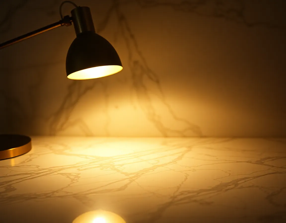 Elegant Marble Surface with Warm Lighting