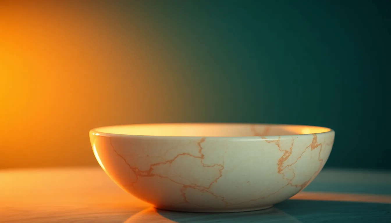 Elegant Polished Marble Surface This image showcases a stunning piece of polished marble with intricate veining and a smooth, reflective surface. The dramatic sidelight accentuates the texture and depth of the stone, creating an elegant atmosphere. The subtle color tones, in earthy hues, evoke feelings of sophistication and luxury. The focus on the marble's details invites the viewer to appreciate the natural beauty and craftsmanship involved in its formation.