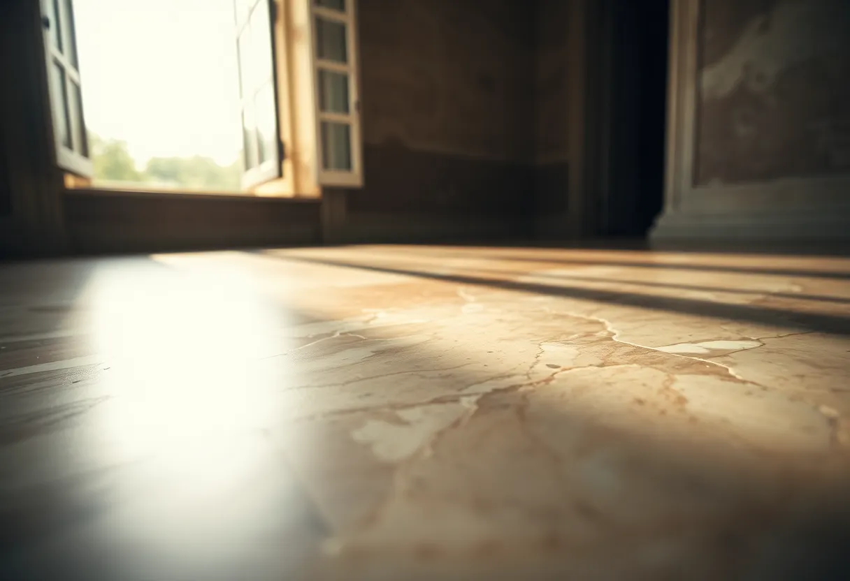 Textured Marble Floor with Natural Light