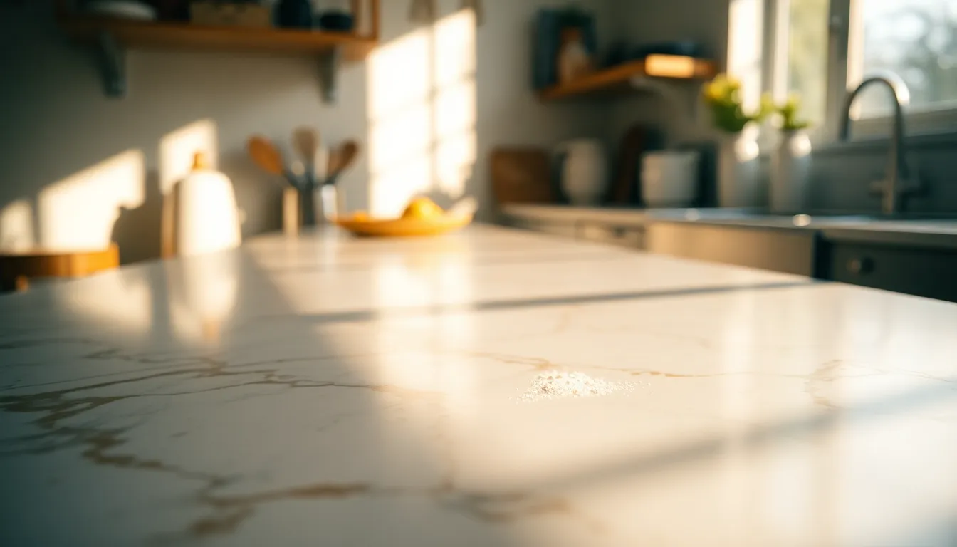 Marble Countertop with Kitchen Elements