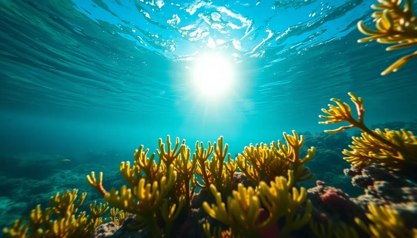 School of Fish in Tropical Lagoon