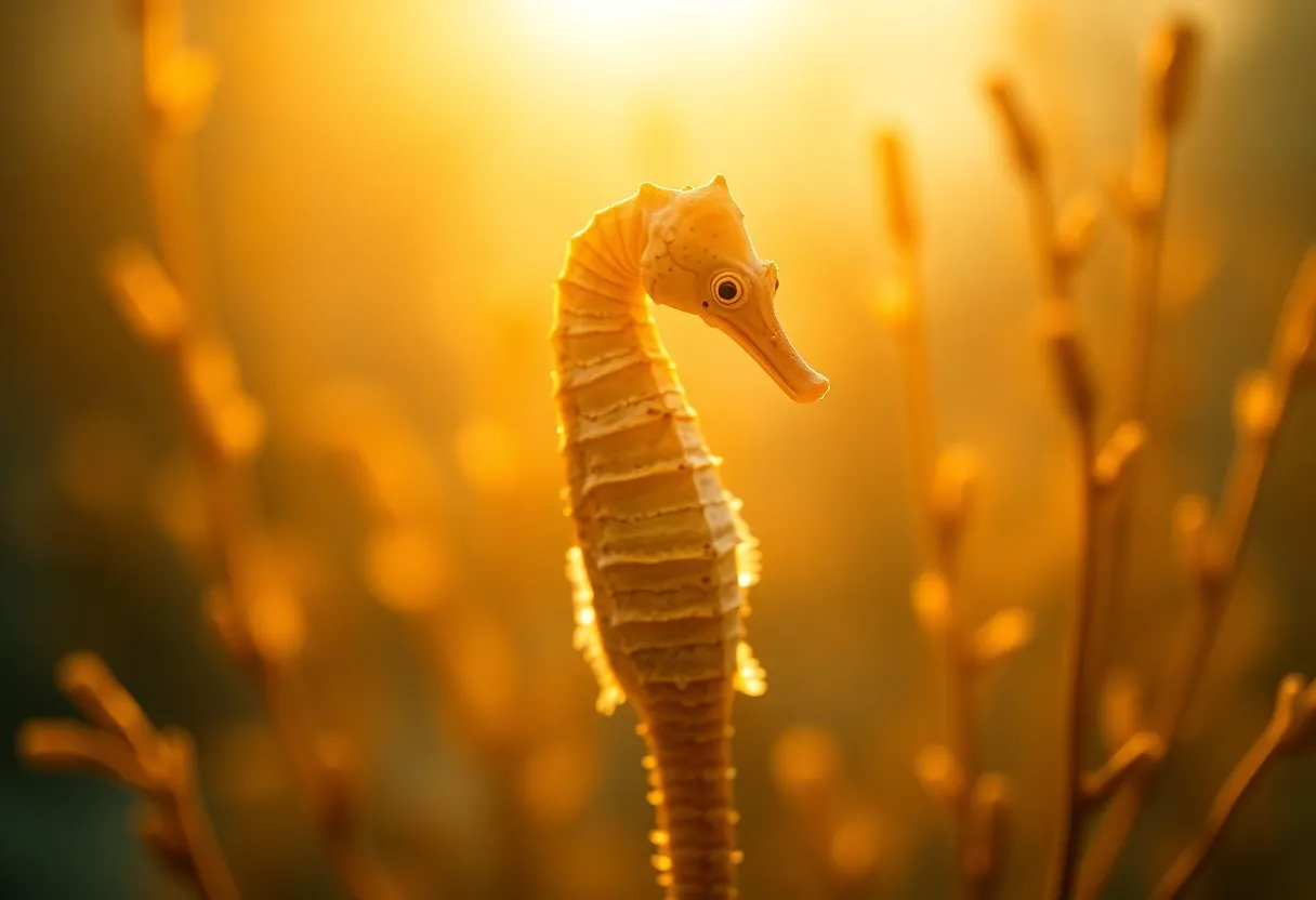 Sea Turtle Gliding Underwater