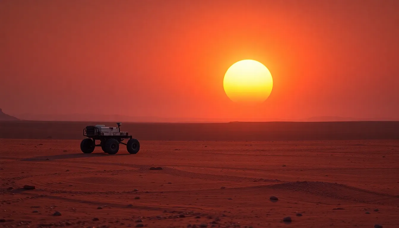 Lone Rover at Martian Sunset