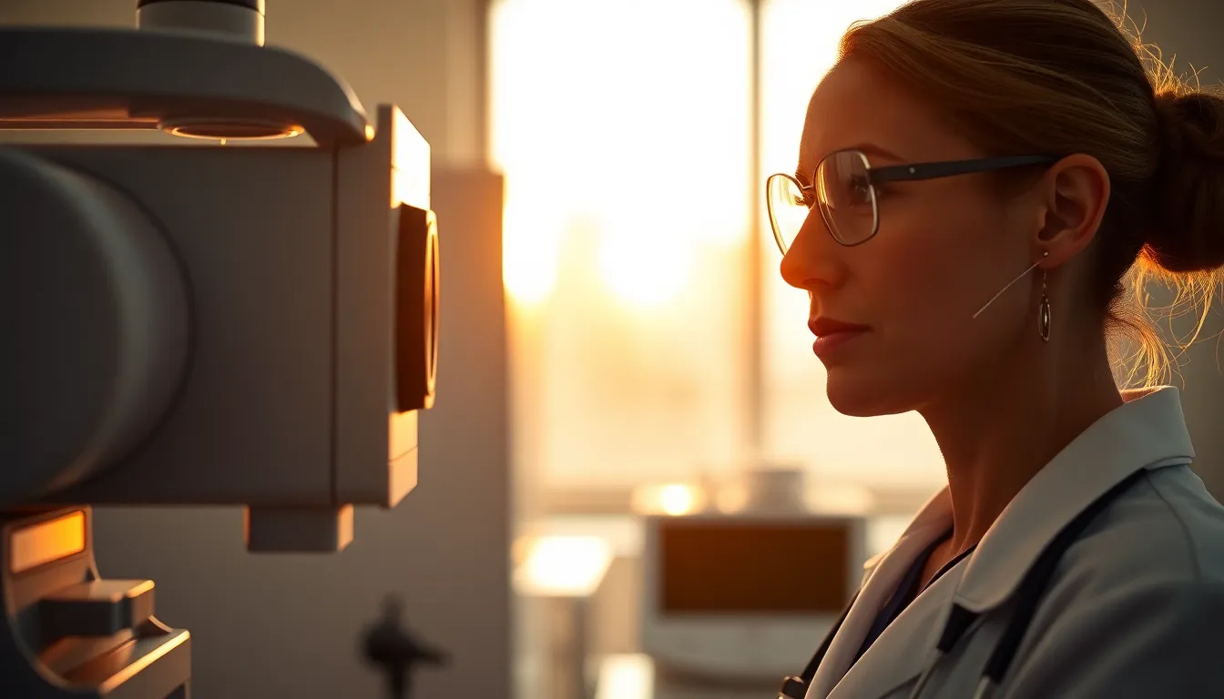 Healthcare Technician with Diagnostic Equipment