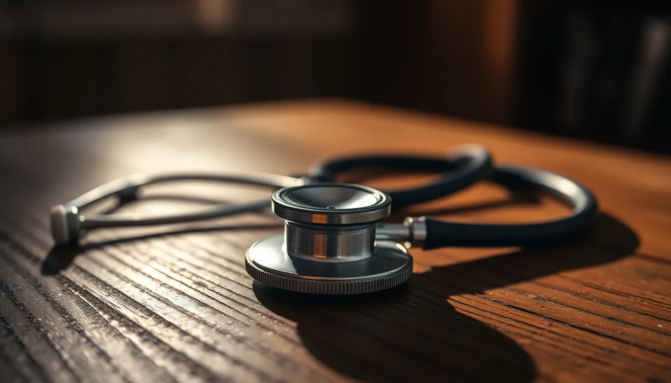 Stethoscope on a Wooden Desk
