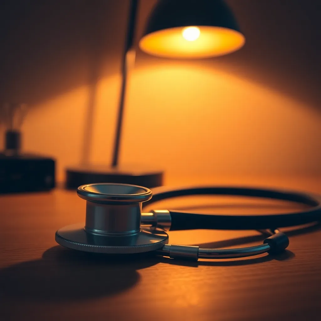 Close-Up of a Stethoscope on a Desk