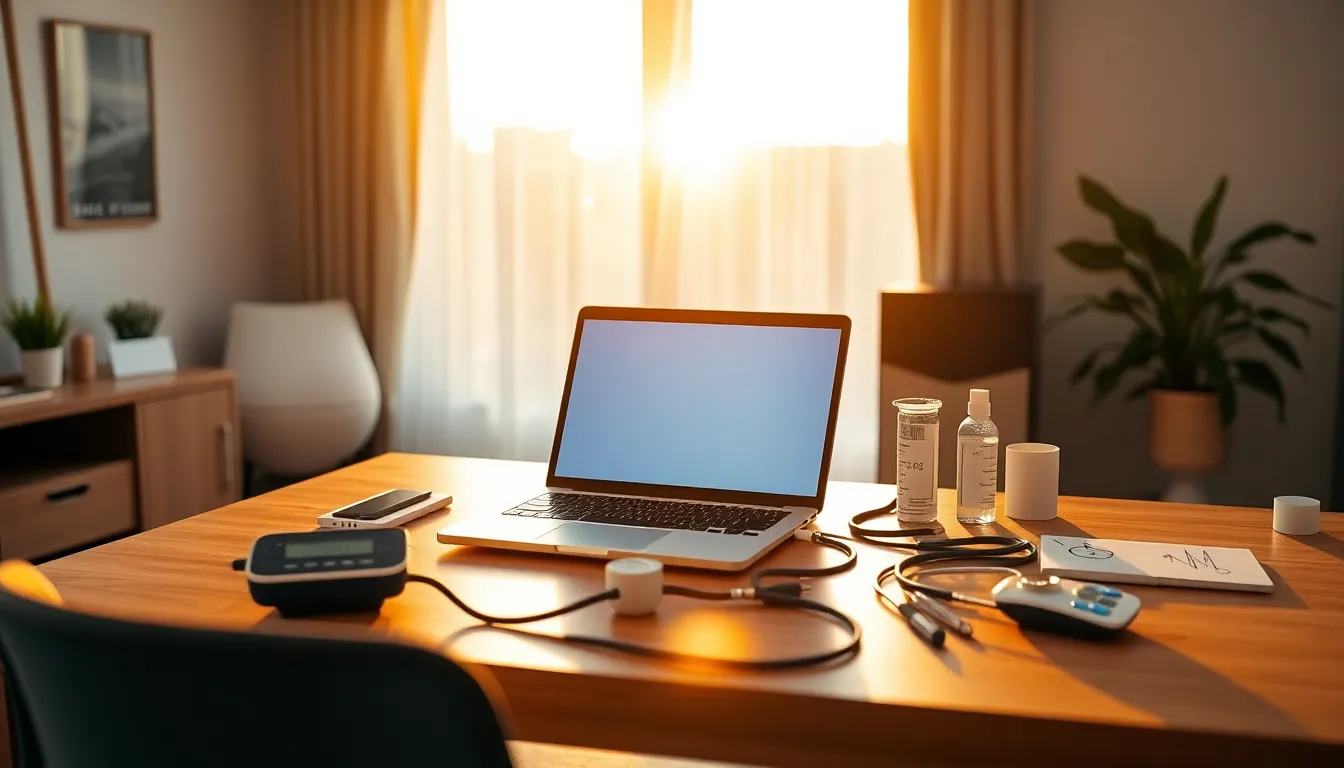 Telehealth Setup in a Modern Home Office
