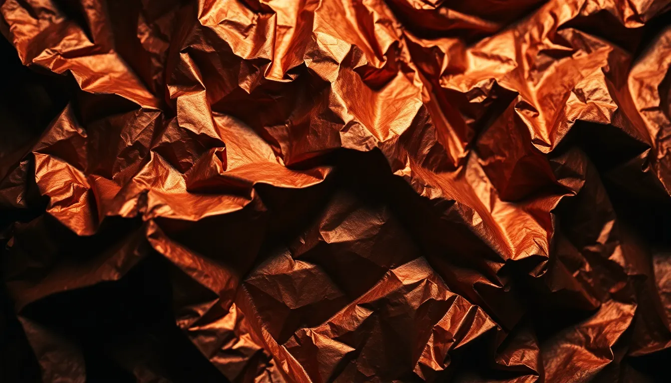 Crumpled Copper Sheet Texture