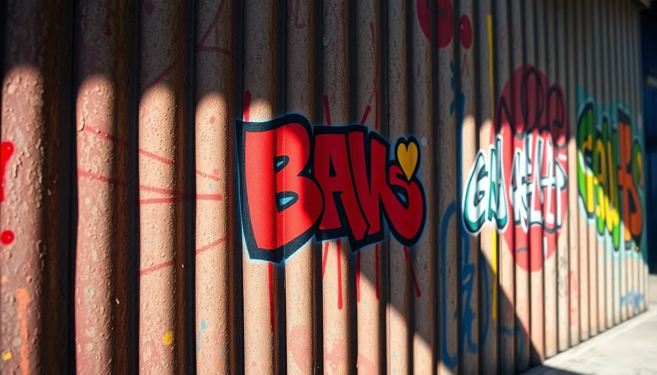 Vibrant Graffiti on Steel Wall