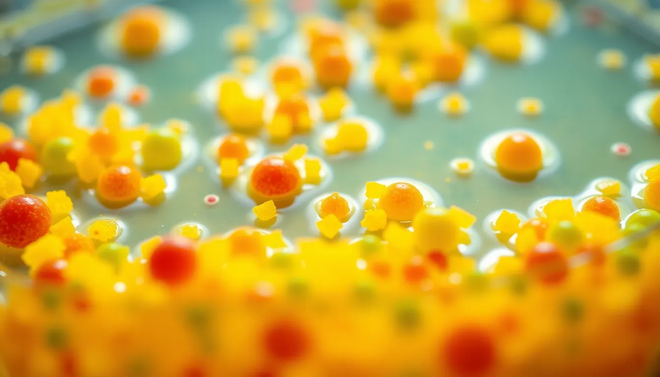 Vibrant Bacteria Culture on Agar Plate