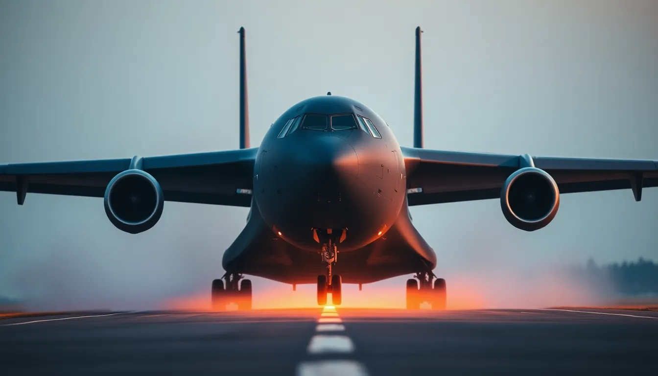 Cargo Plane Ready for Takeoff at Dawn
