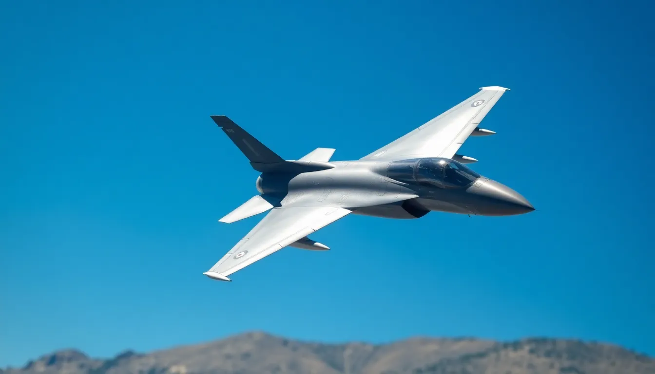 Fighter Jet in Clear Blue Sky
