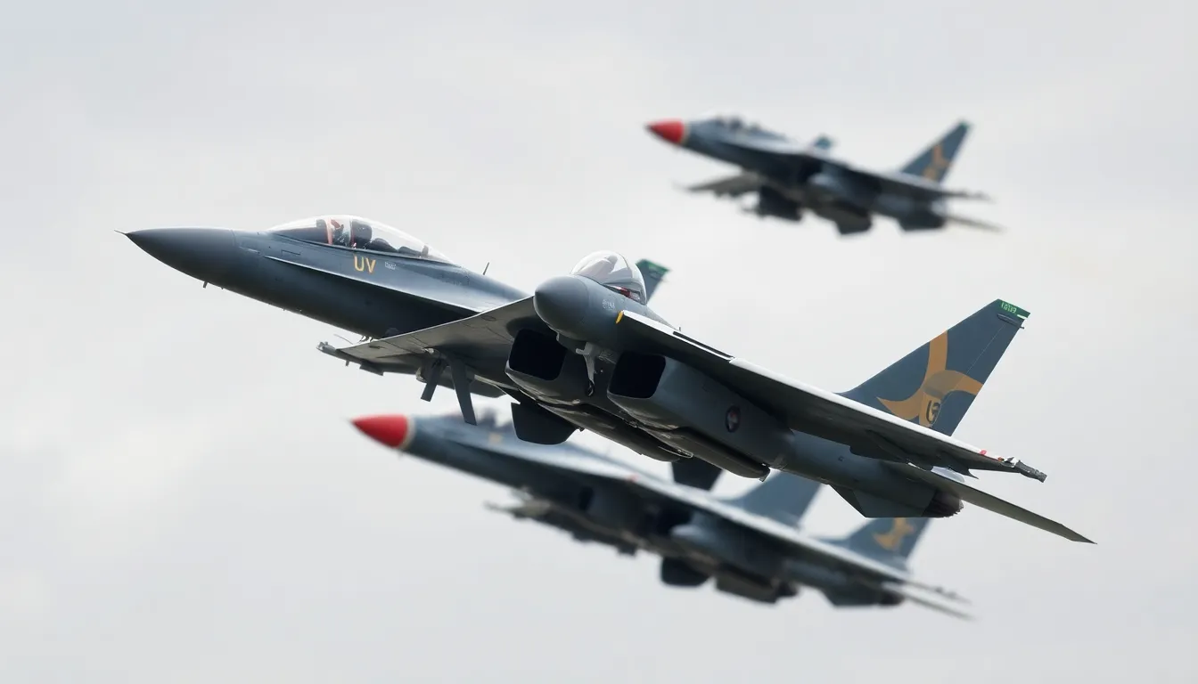 Military Jets in Formation During Air Show