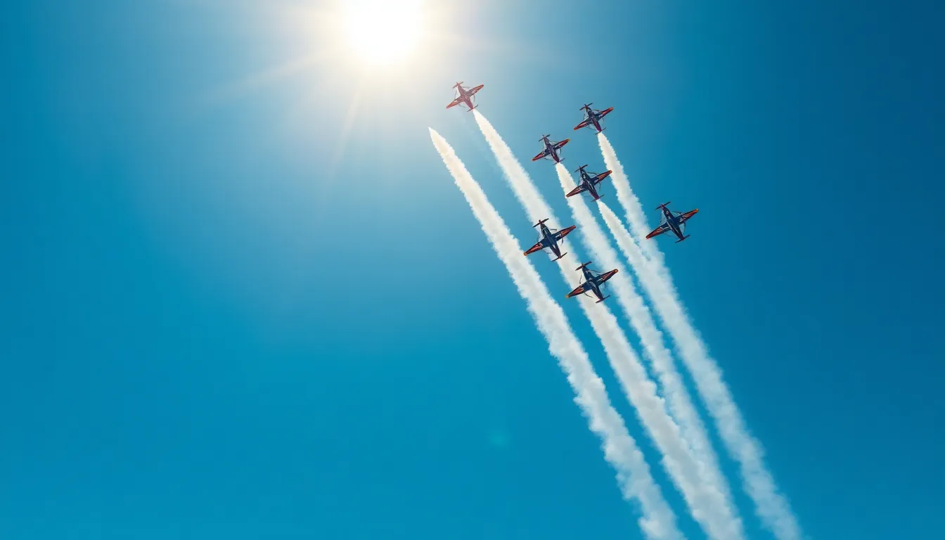 Aerial View of Military Airshow
