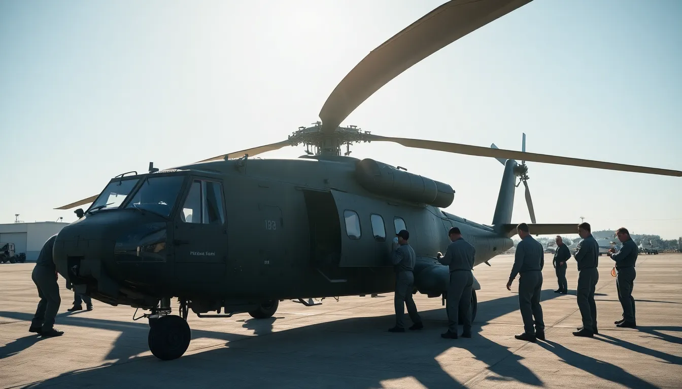 Military Helicopter at Airbase