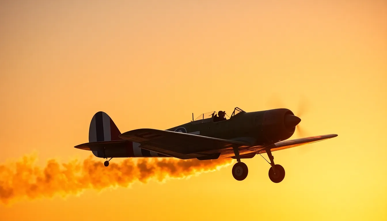 Vintage Biplane Aerobatics at Sunset