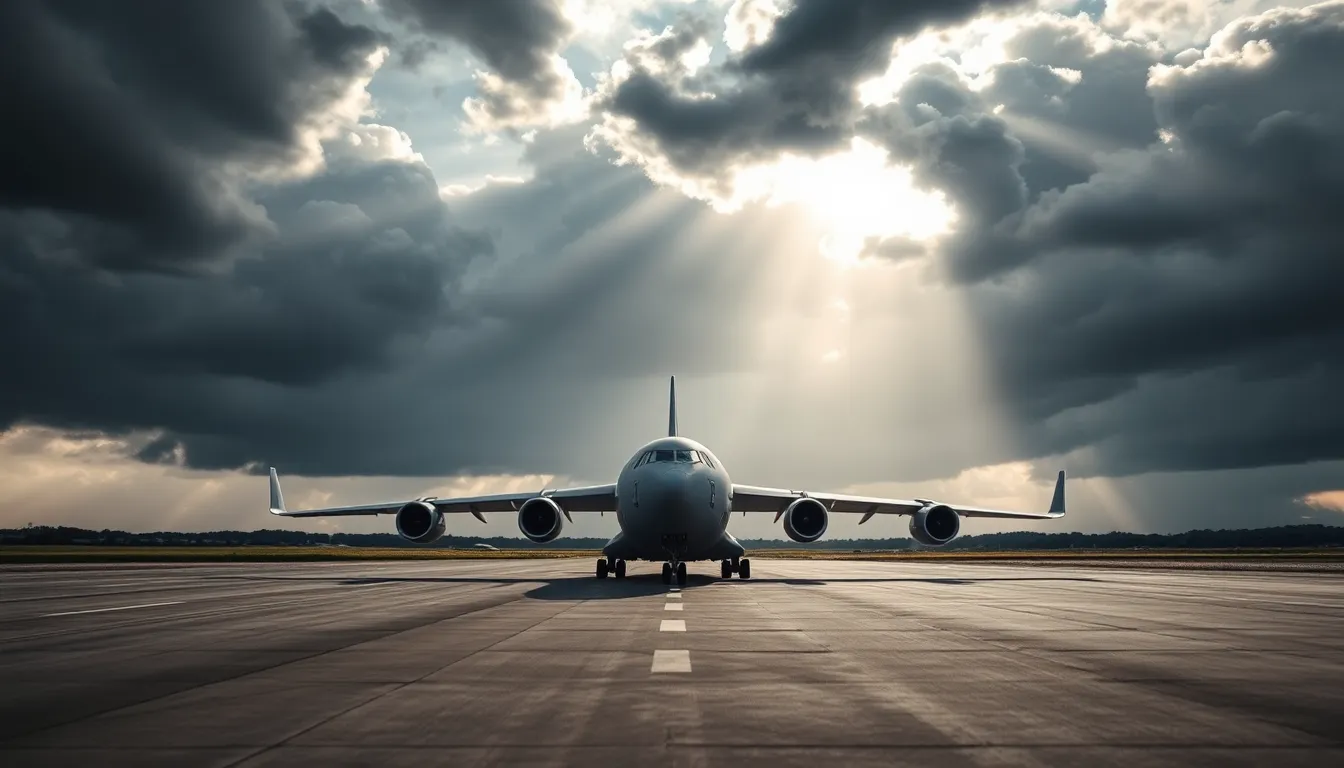 Military Transport Aircraft Preparing for Takeoff