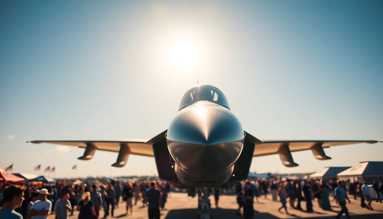Military Jet on Display at Air Show