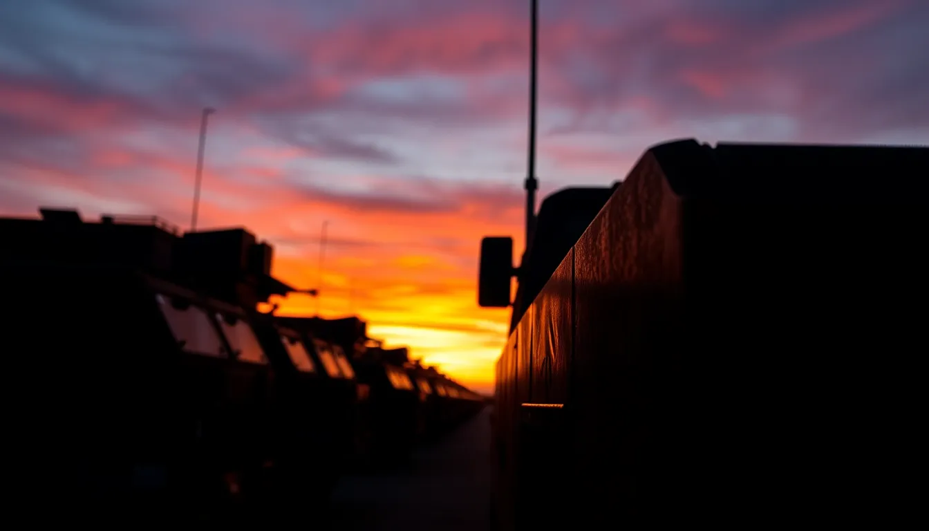 In this image, military barracks are featured under a bright yet cloudy day, casting soft shadows across the wooden structure. Captured with a medium format camera, the symmetrical composition emphasizes the barracks' functionality and strength. The natural muted tones complement the landscape, adding an organic feel to the scene. The clarity of textures highlights the craftsmanship of the barracks within the military base.