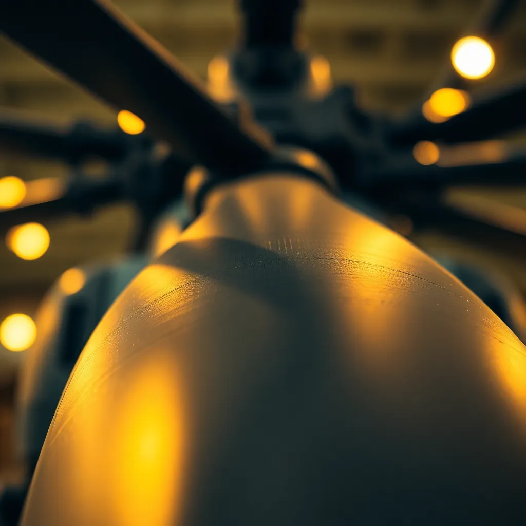 Close-Up of Military Helicopter Rotor Blade