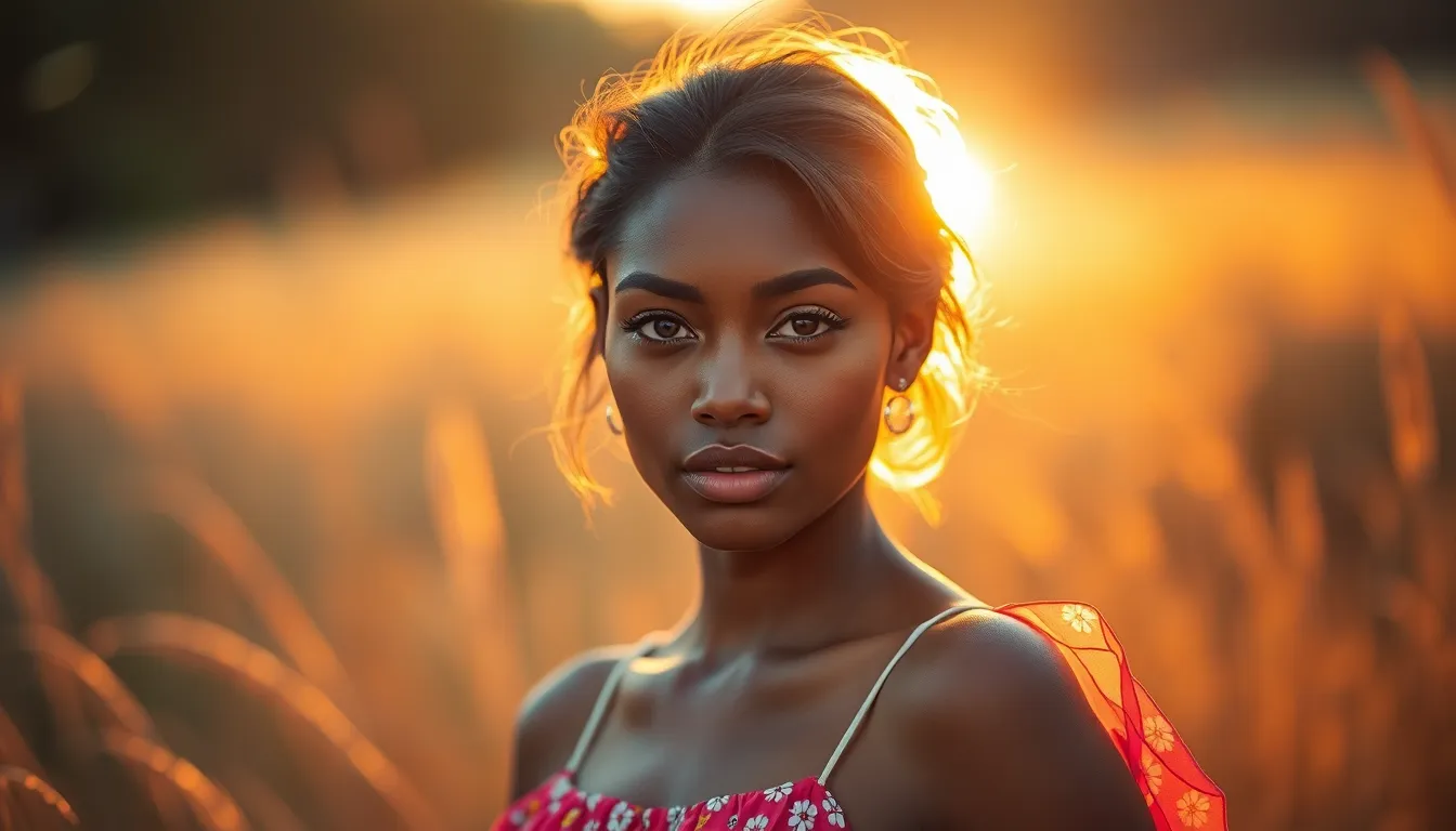 A mixed race girl sits comfortably at a wooden table in a cozy indoor setting. She wears a soft, textured sweater that complements the warm ambiance created by the natural light filtering through the windows. The shallow depth of field enhances her serene expression, drawing attention to her natural beauty against a softly blurred background. The overall mood is relaxed and inviting, with muted tones accentuating the intimate atmosphere.