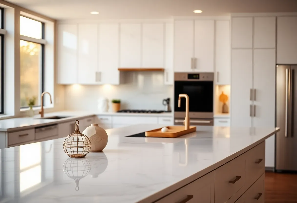 Elegant Modern Kitchen with Marble Countertops