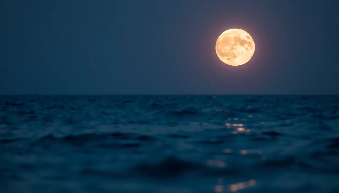 Moonrise Over Serene Ocean