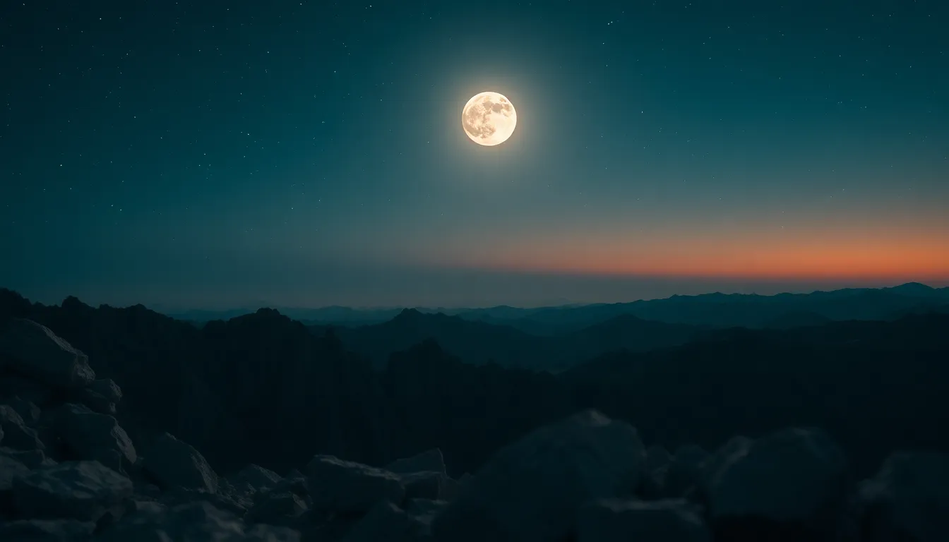 Majestic Moonlit Mountain Landscape