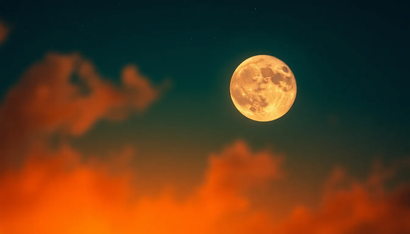 Lunar Eclipse Over Starry Night Sky